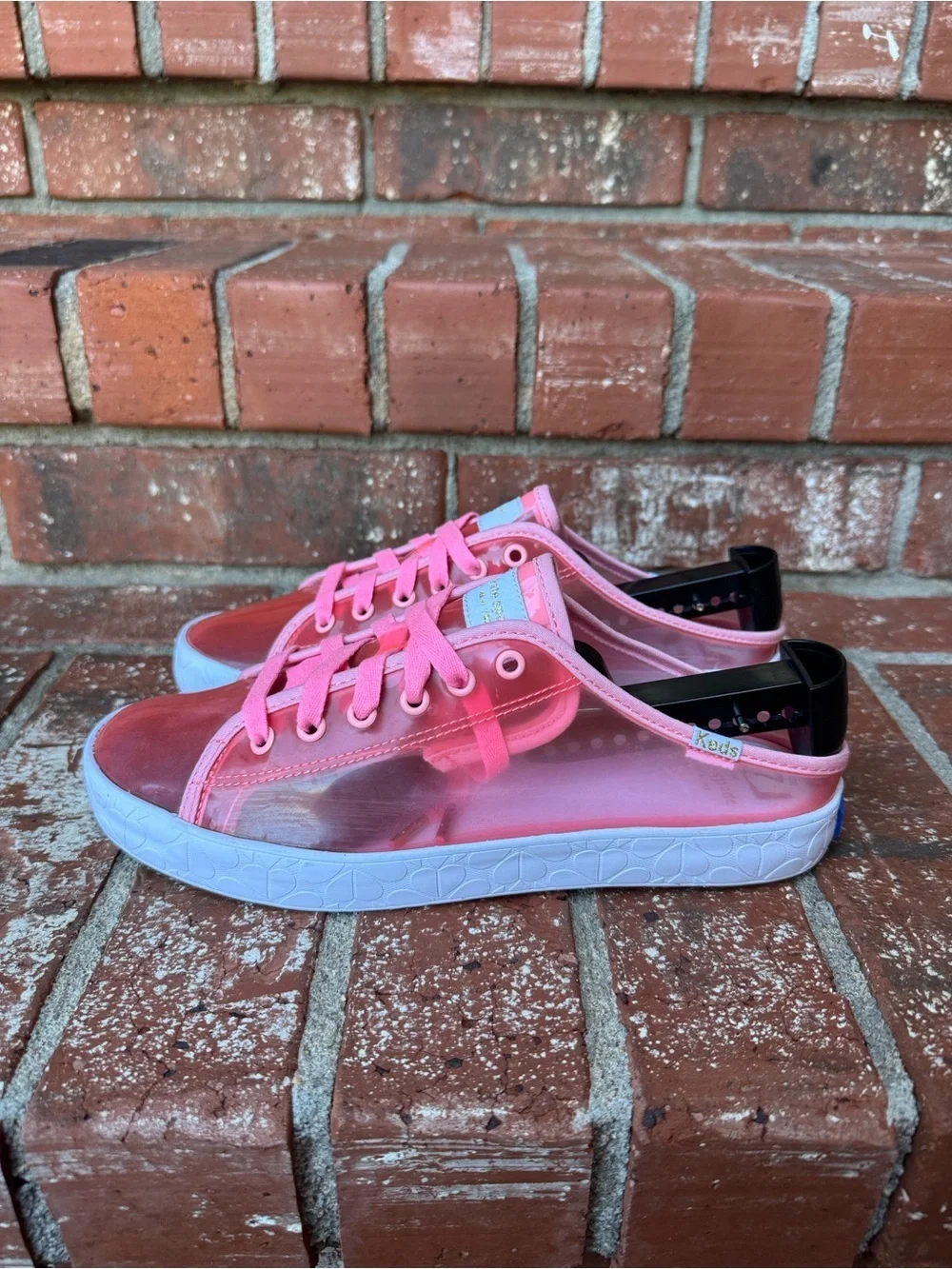 Keds x Kate Spade Clear Pink Sheer TPU Mesh Lace Up Sneaker Women's Size 8
